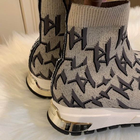 New Karl Lagerfeld Paris Sock Logo Boot Sneakers - Picture 5 of 8